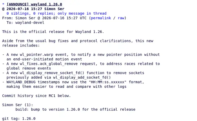 Новые горизонты визуального взаимодействия Wayland 1.26