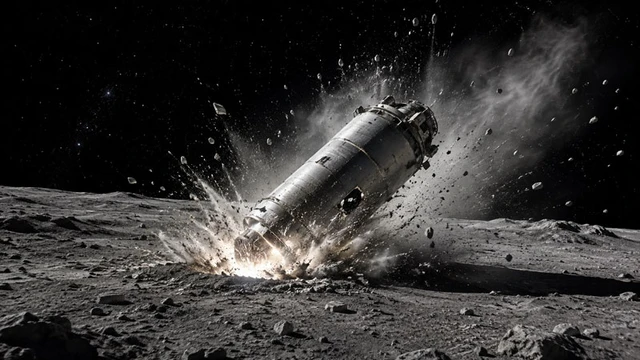 The Trace of Falcon 9 Against the Lunar Disk
