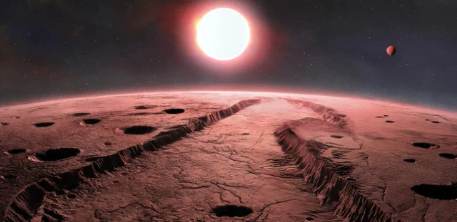 The Dead Worlds of the Nearest Red Dwarf
