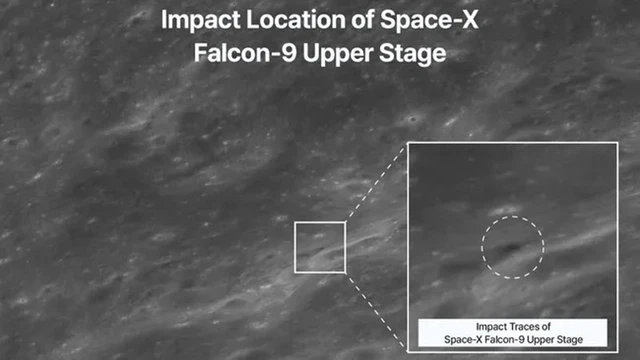 Falcon 9's Footprint on the Lunar Surface
